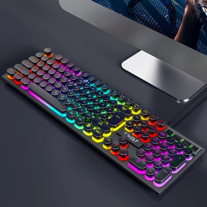 Discover the Allure of the T80 Wired Retro Punk Keyboard Glow