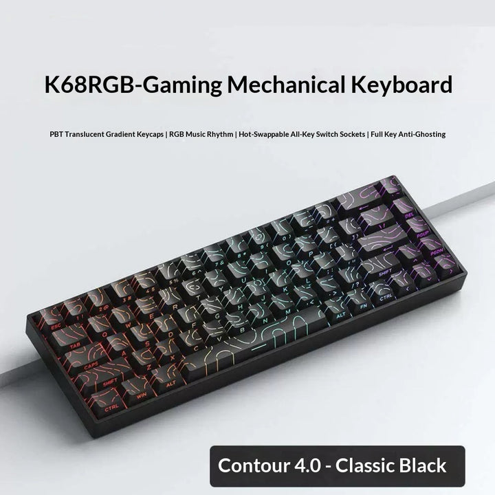 68-Key Wireless Mechanical Gaming Keyboard Portable for Laptop