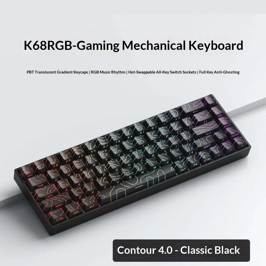 68-Key Wireless Mechanical Gaming Keyboard Portable for Laptop