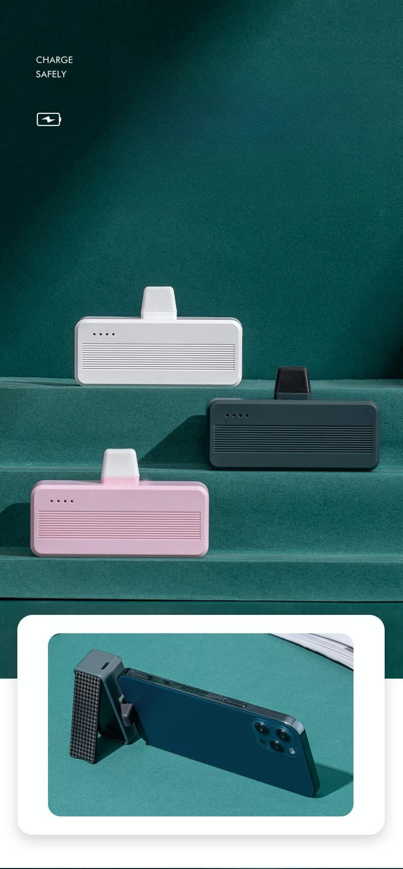 Mini 3000mAh Portable Power Bank with Tail Plug Function