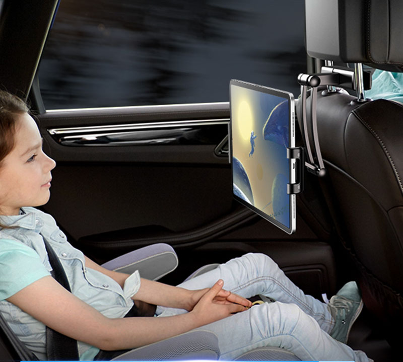 Car Headrest Tablet and Phone Holder Adjustable 360 Rotation for Apple Devices