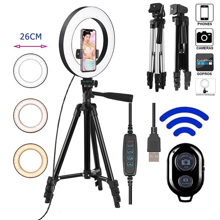LED Selfie Ring Light Tripod for Apple Devices
