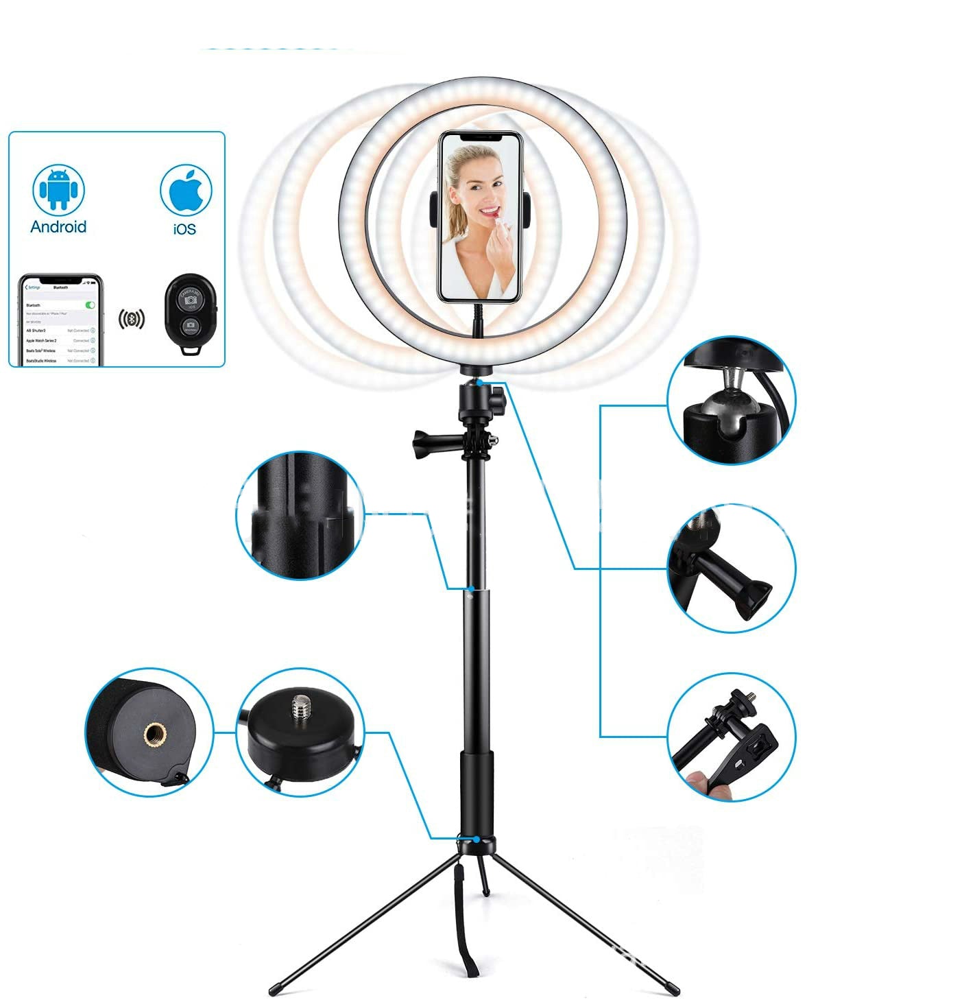 10 LED Ring Light with Tripod Stand for Apple Devices