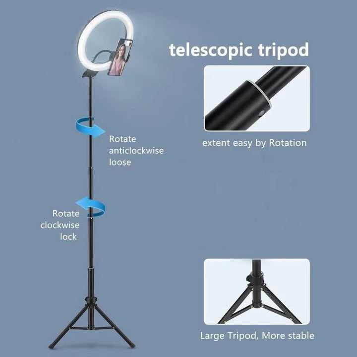 USB Dimmable LED Ring Light with Tripod for Apple Devices