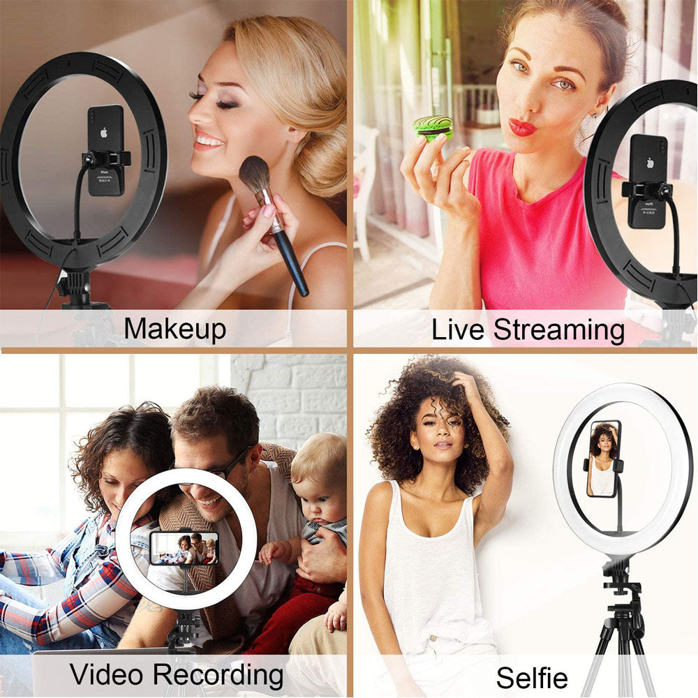 USB Dimmable LED Ring Light with Tripod for Apple Devices