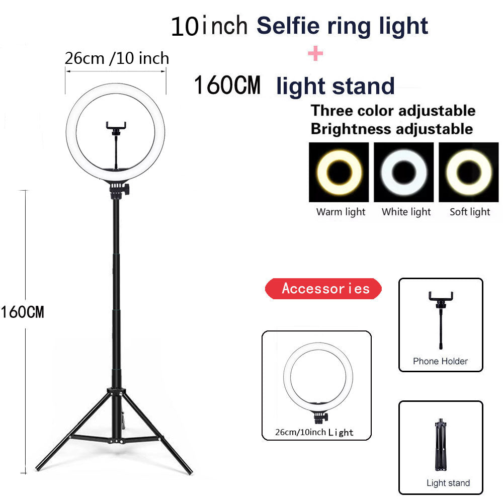 USB Dimmable LED Ring Light with Tripod for Apple Devices