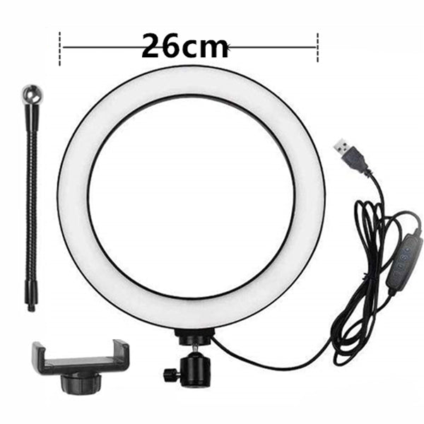 Aluminum Alloy Ring Light Tripod for Apple Devices with Mobile Holder and Remote