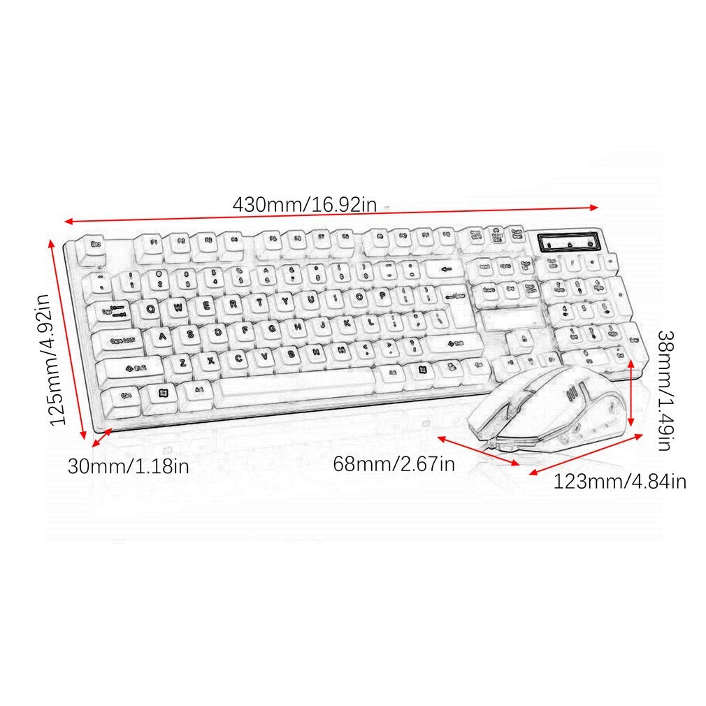 Boseton 8310 backlit computer USB wired keyboard and mouse