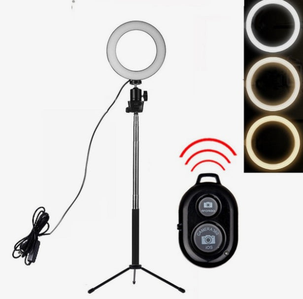 Lifting LED Ring Fill Light with Floor Tripod for Apple Devices