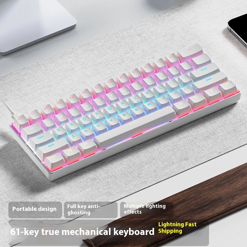 61-key Wireless,Three-mode Mechanical Keyboard, Small, Portable