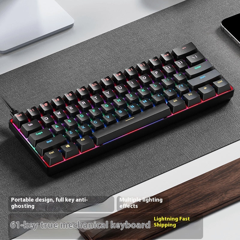 61-key Wireless,Three-mode Mechanical Keyboard, Small, Portable