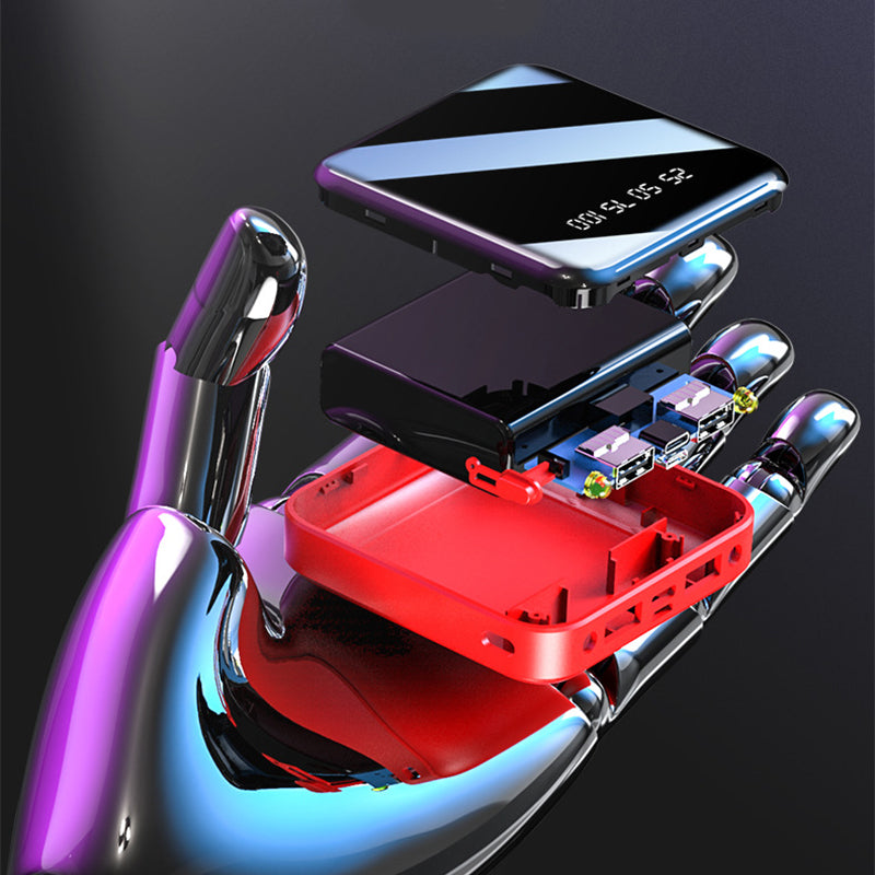 Mini 20000mAh Portable Power Bank with Mirror Display