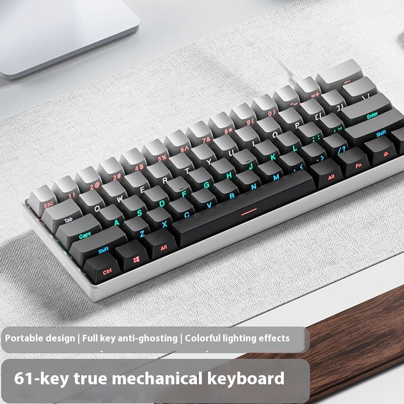 61-key Wireless,Three-mode Mechanical Keyboard, Small, Portable