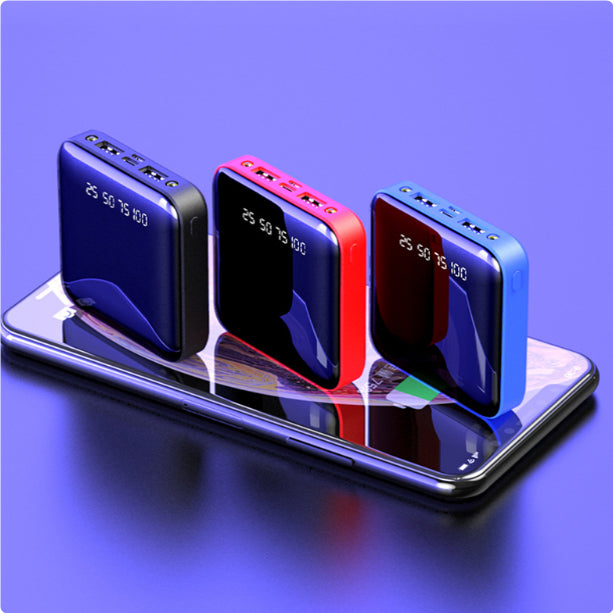 Mini 20000mAh Portable Power Bank with Mirror Display