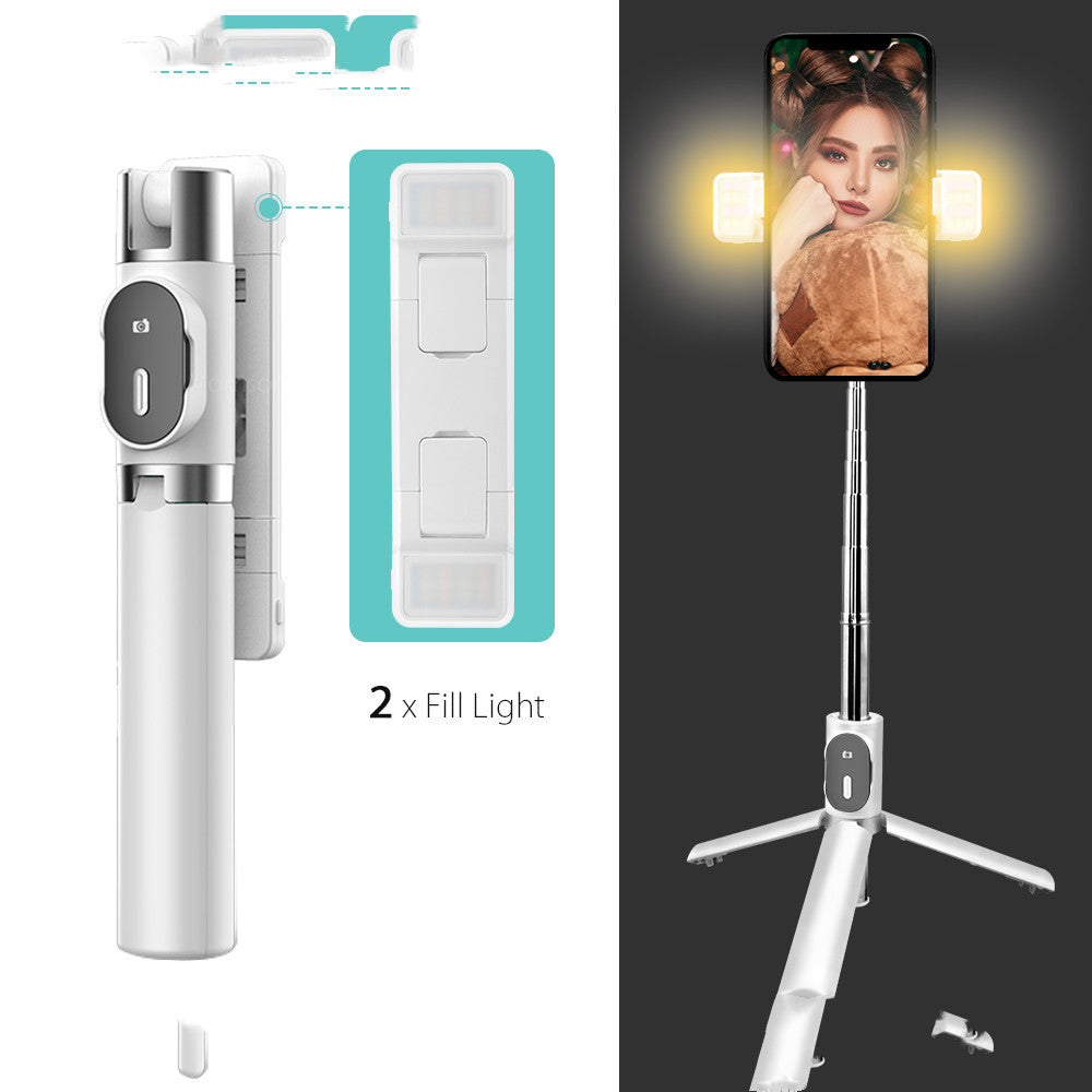 Bluetooth Fill Light Selfie Stick with Tripod for Apple Devices