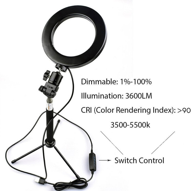 Lifting LED Ring Fill Light with Floor Tripod for Apple Devices