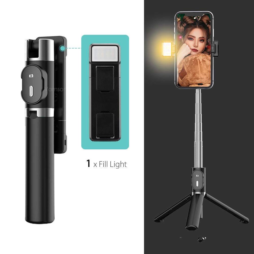 Bluetooth Fill Light Selfie Stick with Tripod for Apple Devices