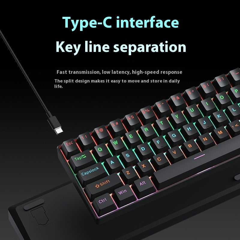 61-key Wireless,Three-mode Mechanical Keyboard, Small, Portable