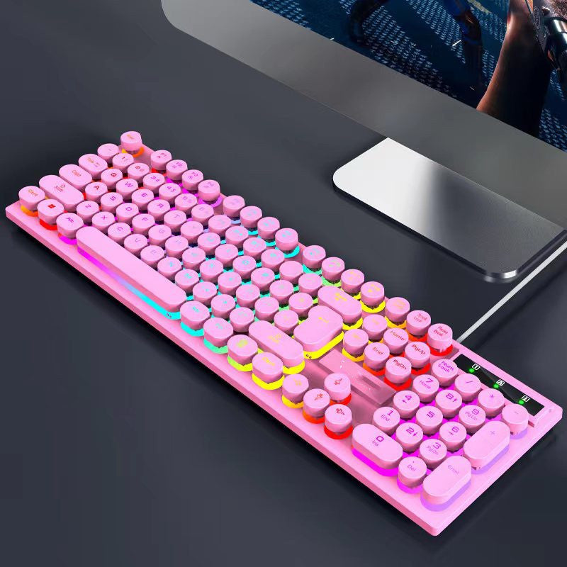 T80 Wired Retro Punk Keyboard Glow