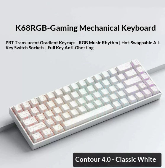 68-Key Wireless Mechanical Gaming Keyboard Portable for Laptop