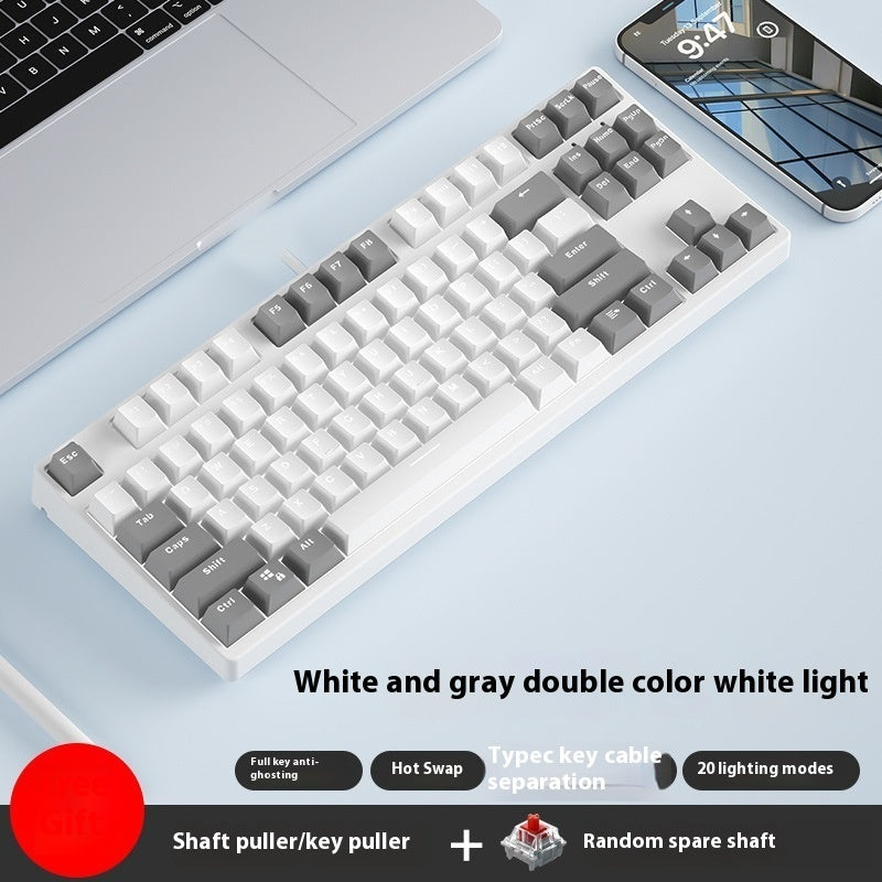 87 Key Wired Game Hot Plug Two Colors Mechanical Keyboard