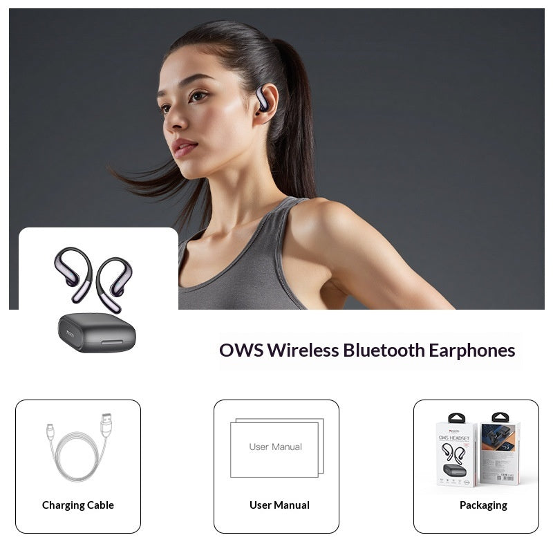 Long-lasting Over-ear Noise-canceling Wireless Bluetooth Earbuds