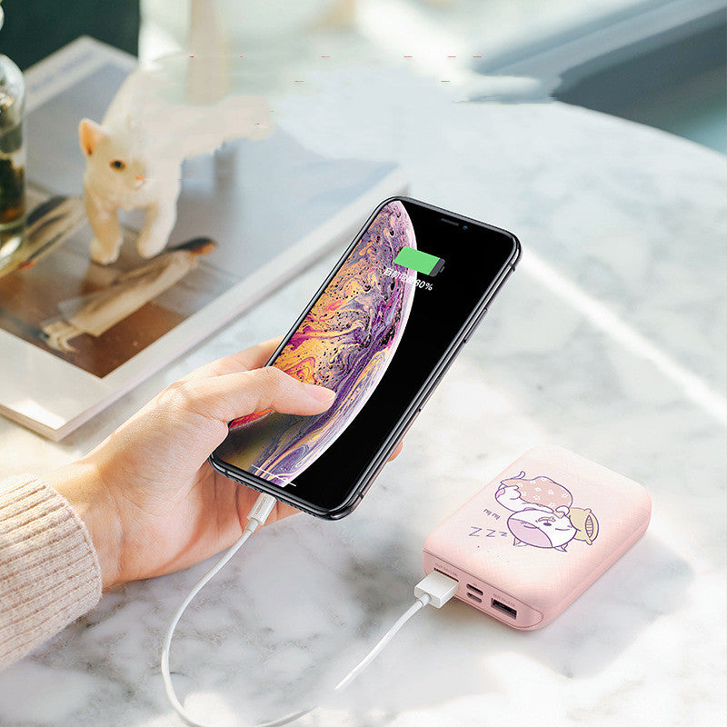 Green 10000mAh Power Bank Type-C Micro Input Dual USB