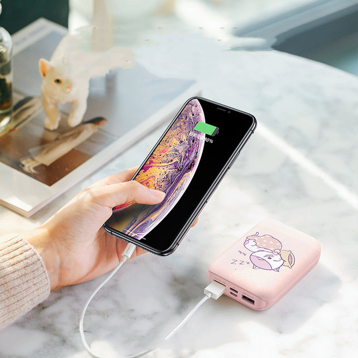 Green 10000mAh Power Bank Type-C Micro Input Dual USB